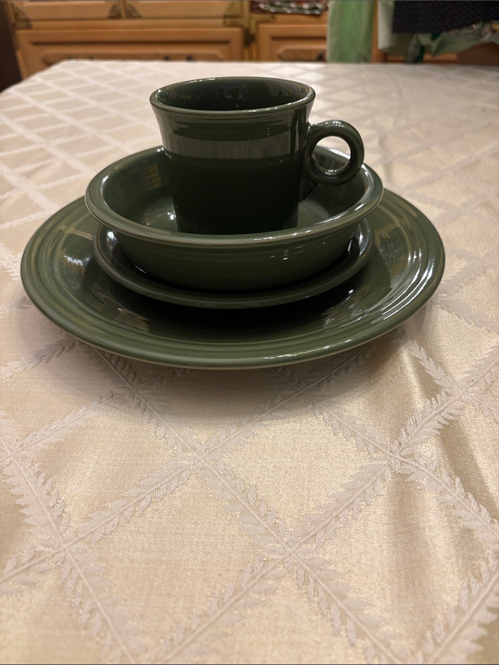 Retired Fiestaware Sage Green 4-Piece Dinnerware Set